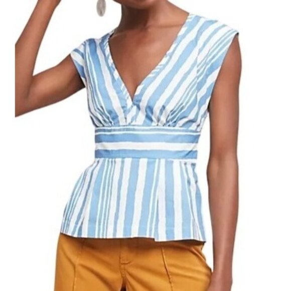 Tracy Reese x Anthropologie Top Size Medium Catamaran‎ Striped Sleeveless - Picture 1 of 8